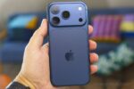 Vue arrière complète de l’iPhone 17 Pro 256 Go bleu