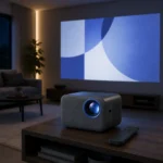 Mini projecteur HD dans un salon