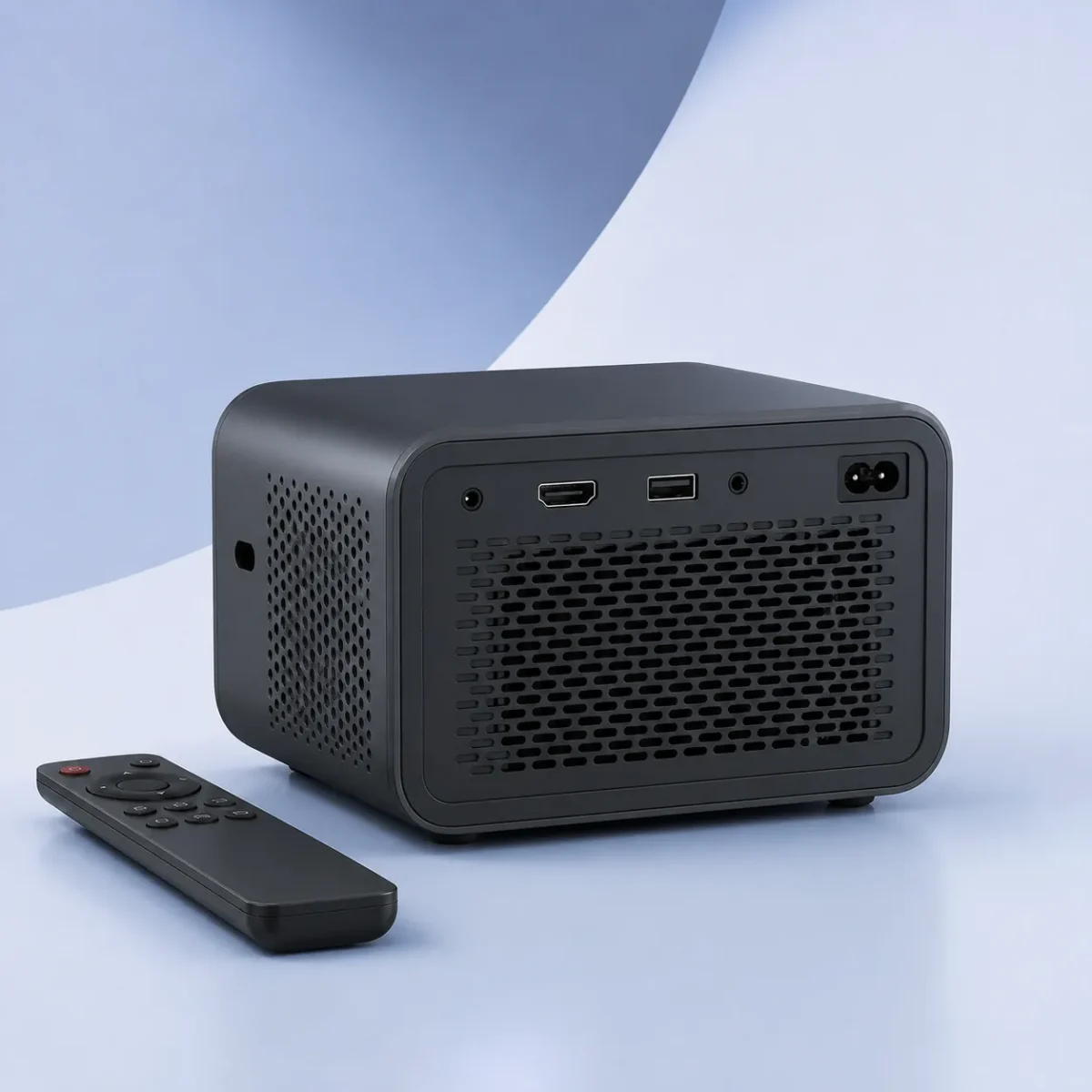 Connectique arrière du mini projecteur HD