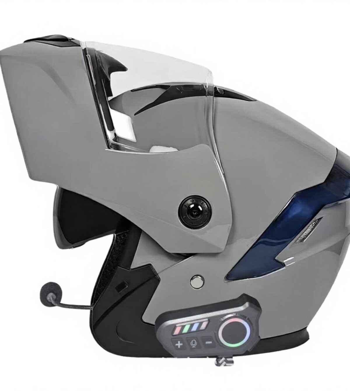 Casque modulable connecté gris avec microphone