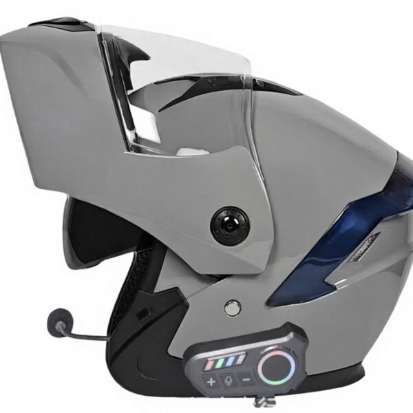 Casque modulable connecté gris avec microphone