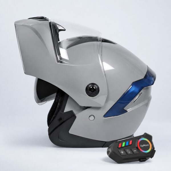 Casque modulable connecté gris avec commande UpNovo